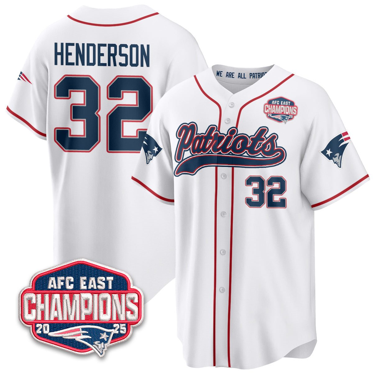 NE AFC East Division Champions Vapor Limited Baseball Jersey - All Stitched-DTD