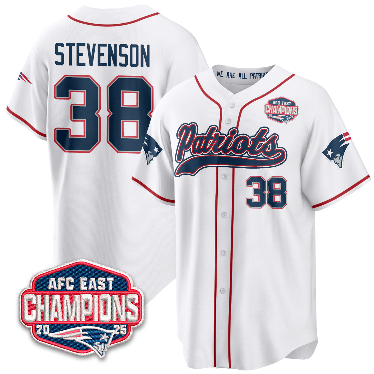 NE AFC East Division Champions Vapor Limited Baseball Jersey - All Stitched-DTD