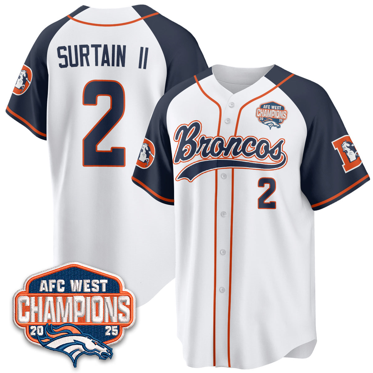 DEN AFC West Division Champions Vapor Limited Baseball Jersey - All Stitched-DTD