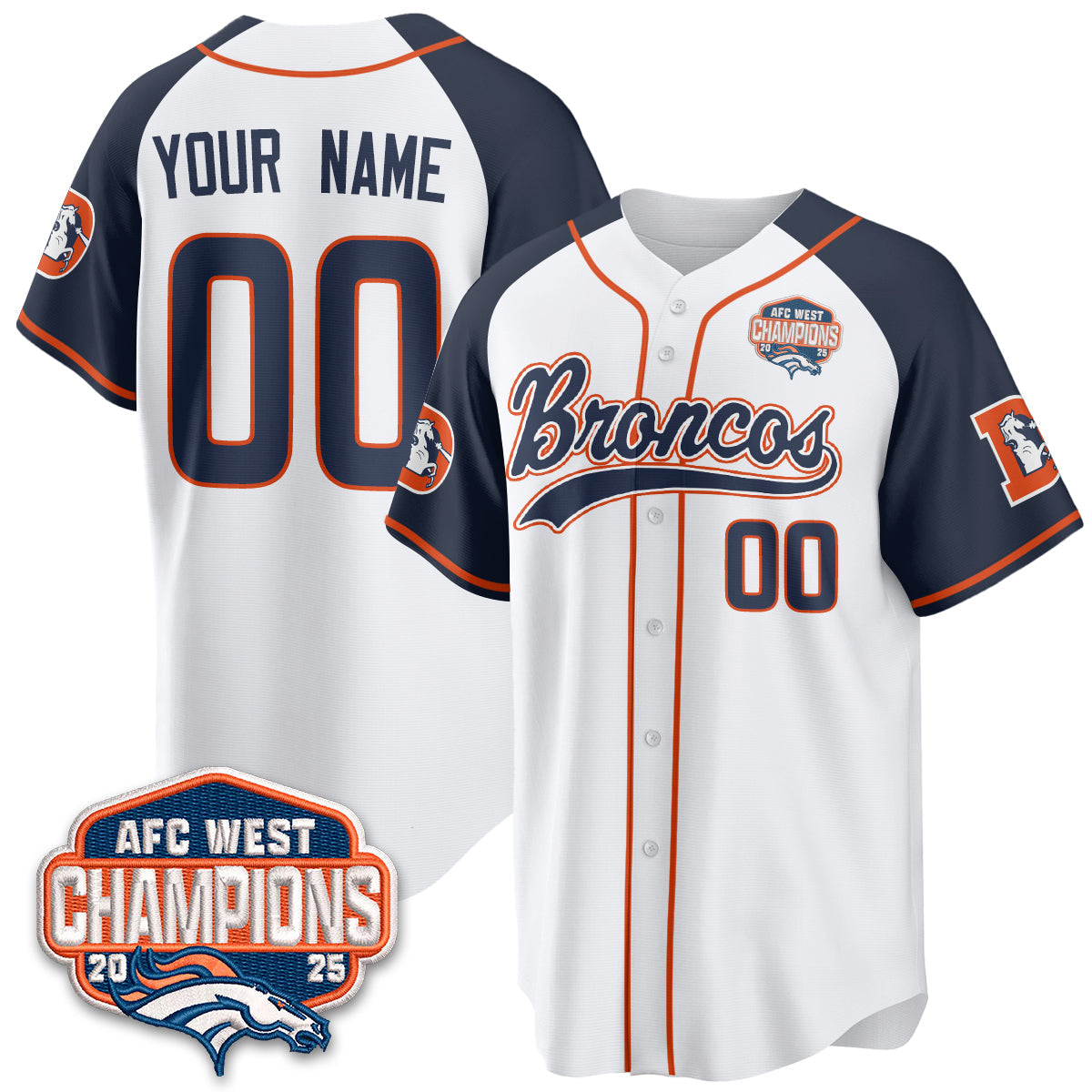 DEN AFC West Division Champions Vapor Limited Baseball Custom Jersey - All Stitched-DTD