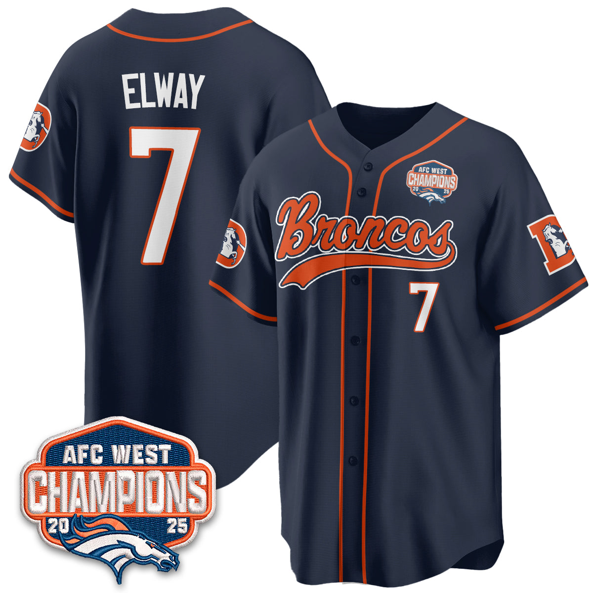 DEN AFC West Division Champions Vapor Limited Baseball Jersey - All Stitched-DTD