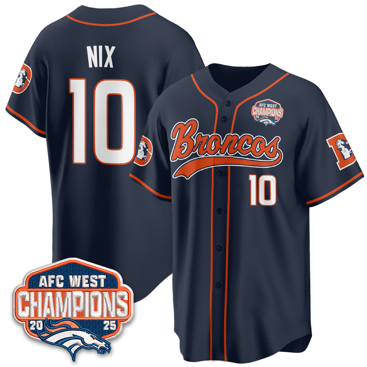 DEN AFC West Division Champions Vapor Limited Baseball Jersey - All Stitched-DTD