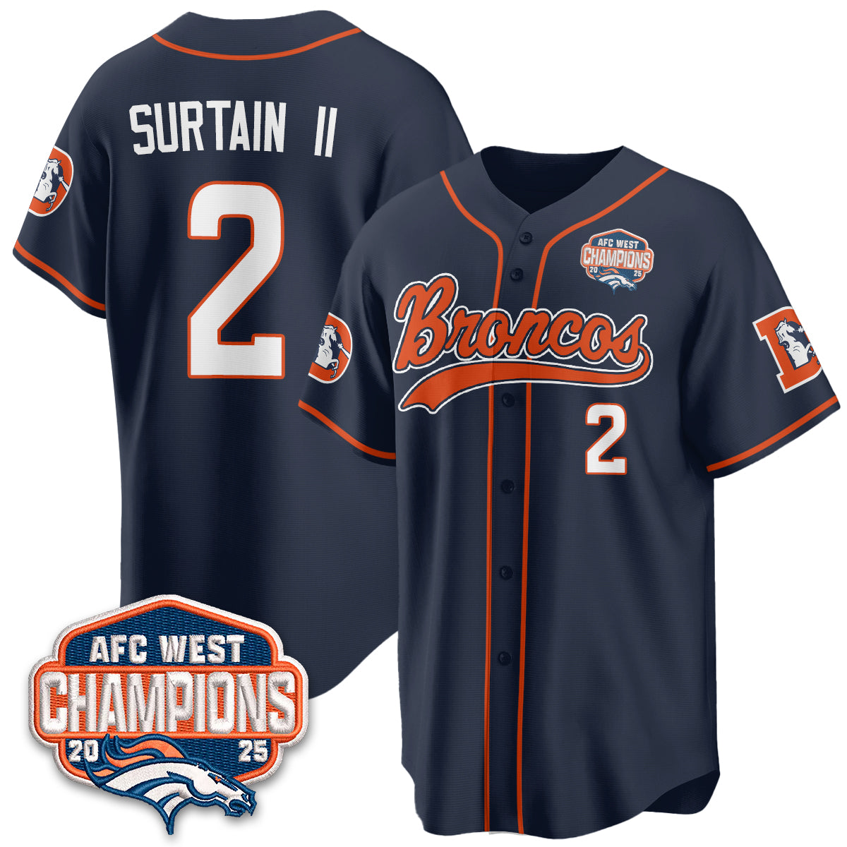 DEN AFC West Division Champions Vapor Limited Baseball Jersey - All Stitched-DTD