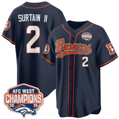 DEN AFC West Division Champions Vapor Limited Baseball Jersey - All Stitched-DTD