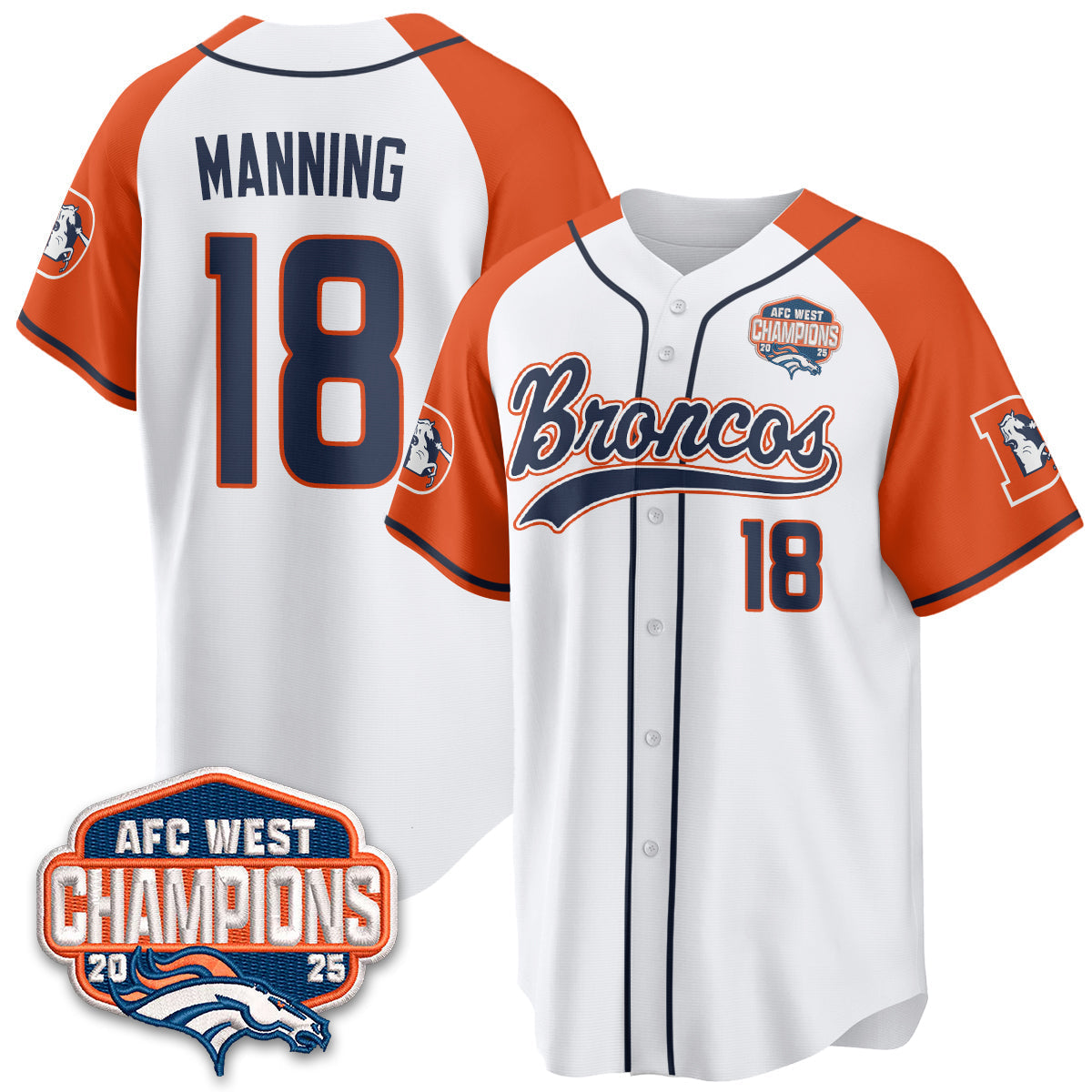 DEN AFC West Division Champions Vapor Limited Baseball Jersey - All Stitched-DTD