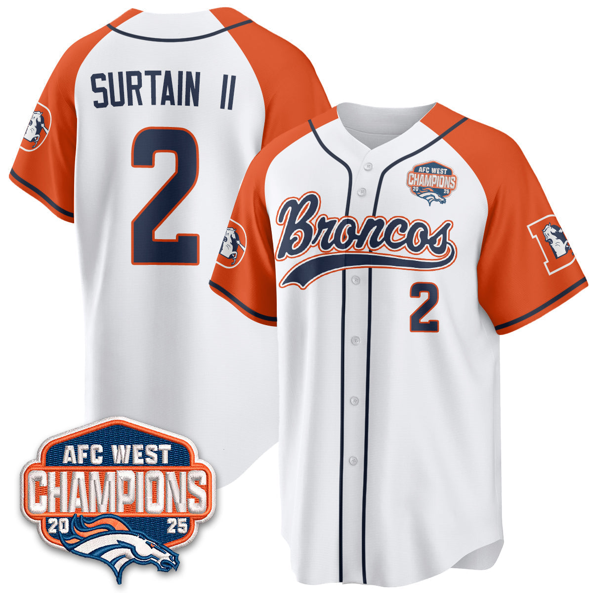 DEN AFC West Division Champions Vapor Limited Baseball Jersey - All Stitched-DTD