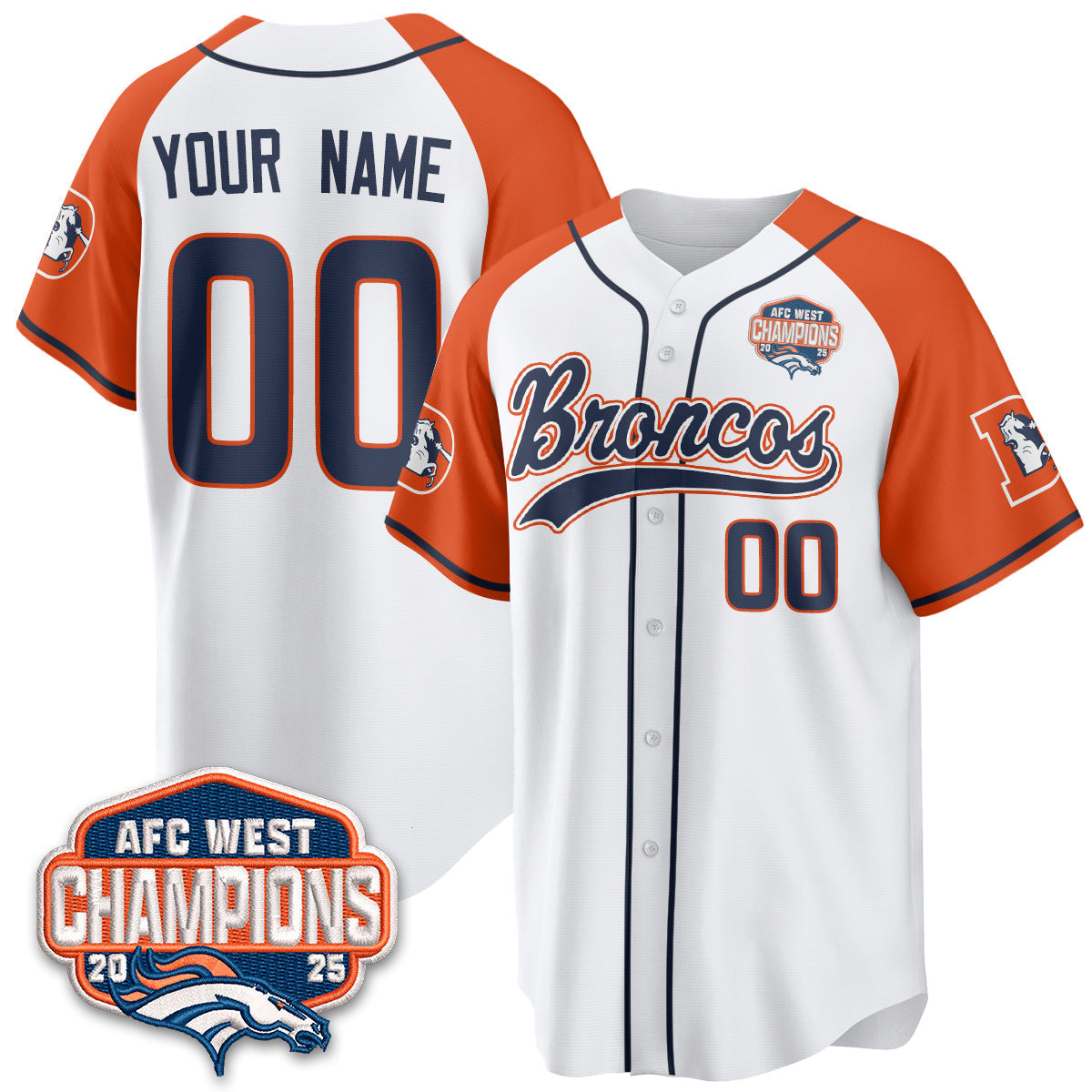DEN AFC West Division Champions Vapor Limited Baseball Custom Jersey - All Stitched-DTD