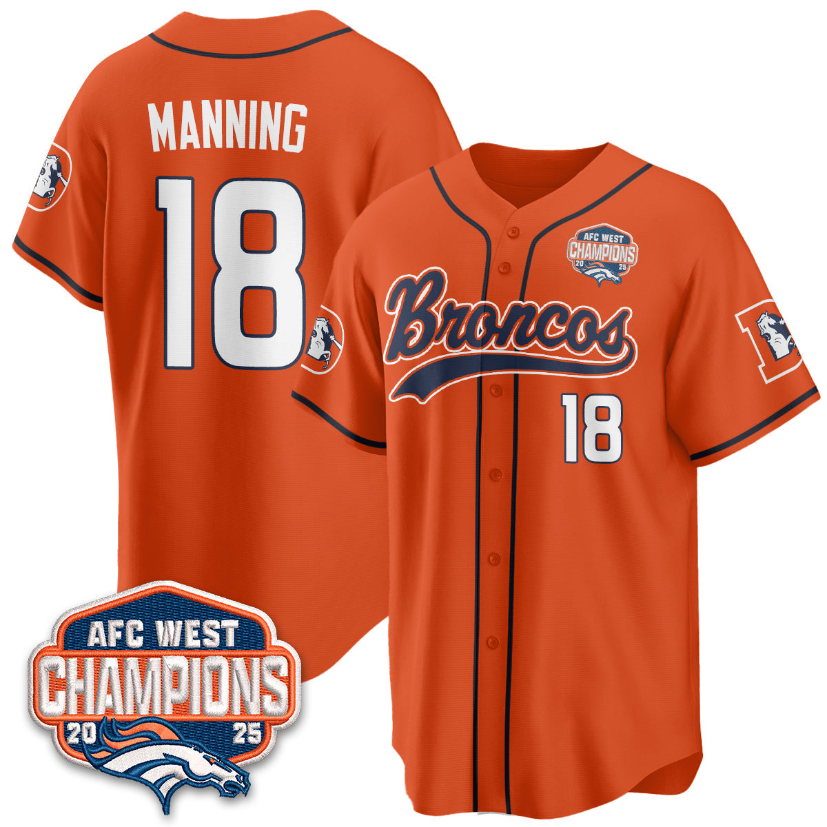 DEN AFC West Division Champions Vapor Limited Baseball Jersey - All Stitched-DTD