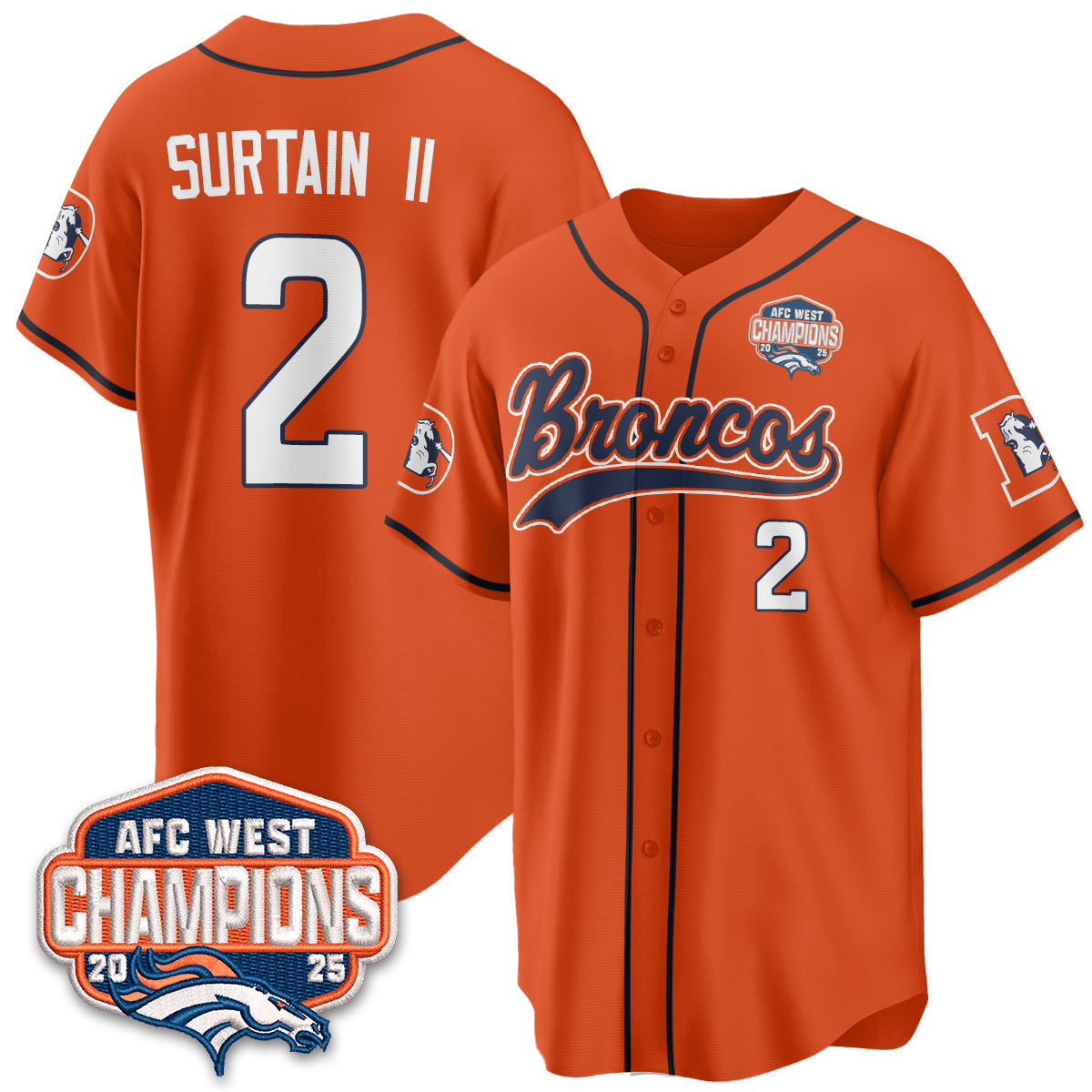 DEN AFC West Division Champions Vapor Limited Baseball Jersey - All Stitched-DTD