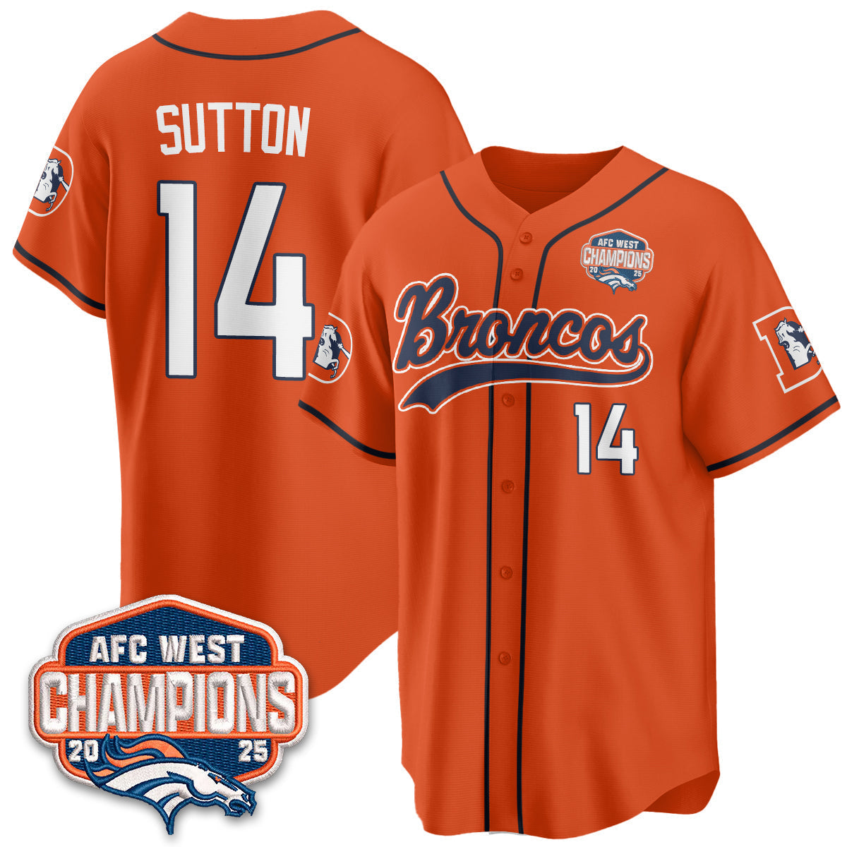 DEN AFC West Division Champions Vapor Limited Baseball Jersey - All Stitched-DTD