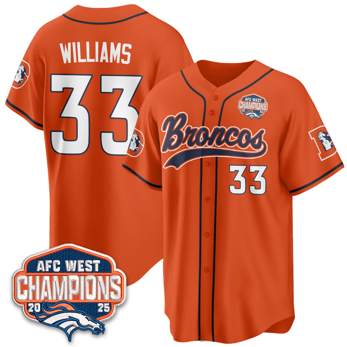 DEN AFC West Division Champions Vapor Limited Baseball Jersey - All Stitched-DTD