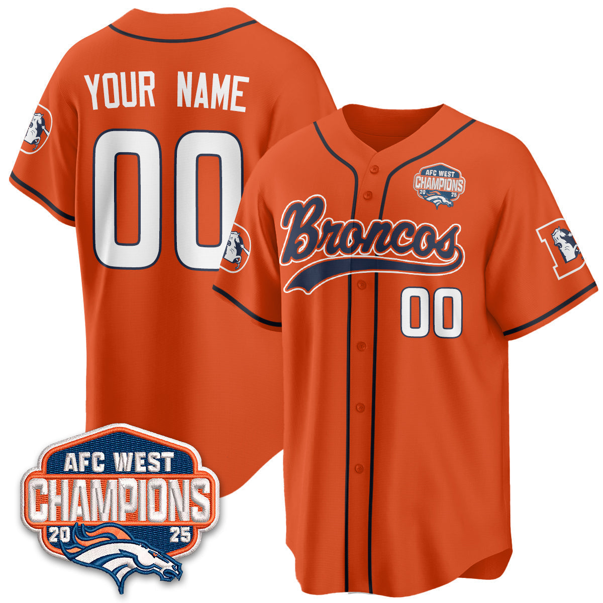DEN AFC West Division Champions Vapor Limited Baseball Jersey - All Stitched-DTD