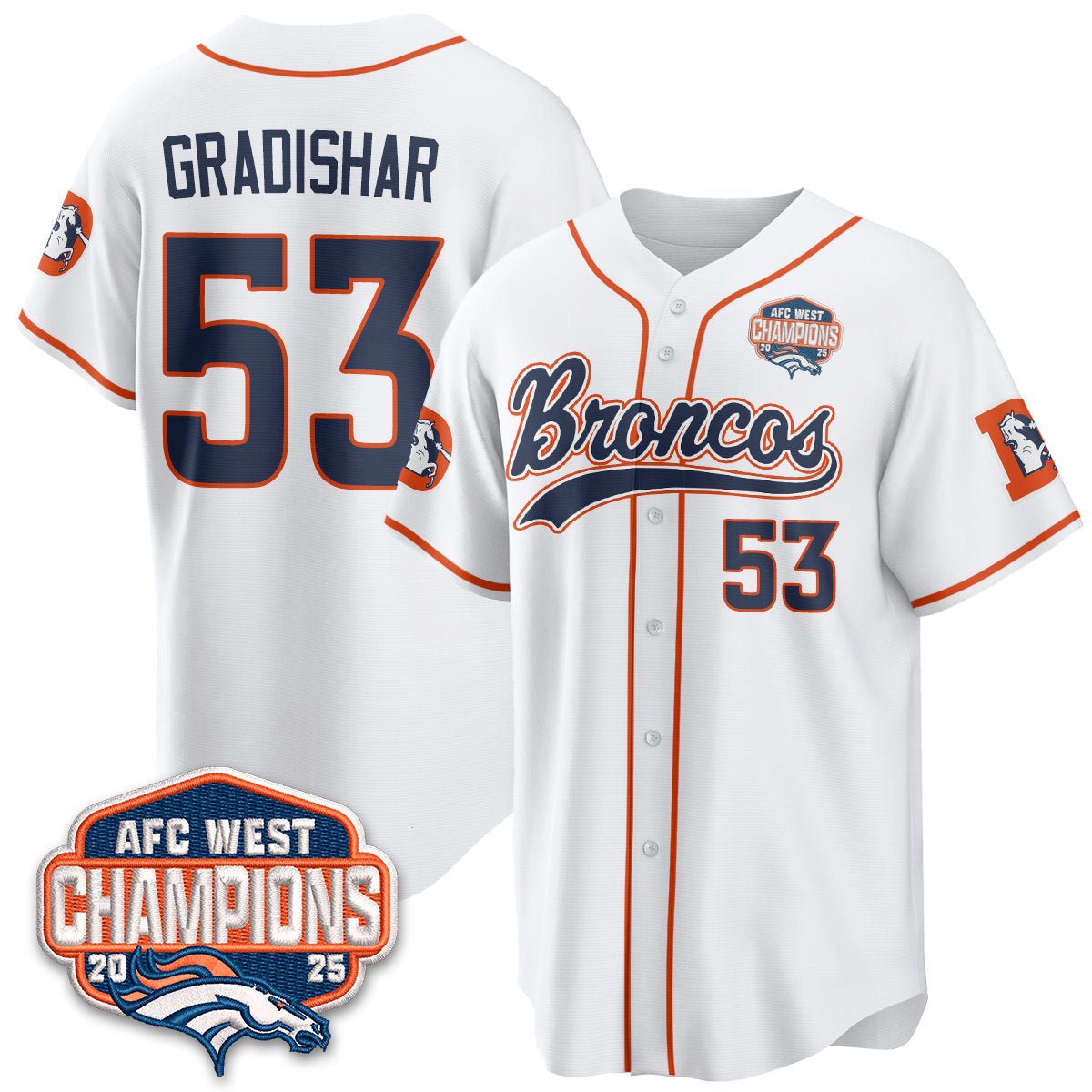 DEN AFC West Division Champions Vapor Limited Baseball Jersey - All Stitched-DTD