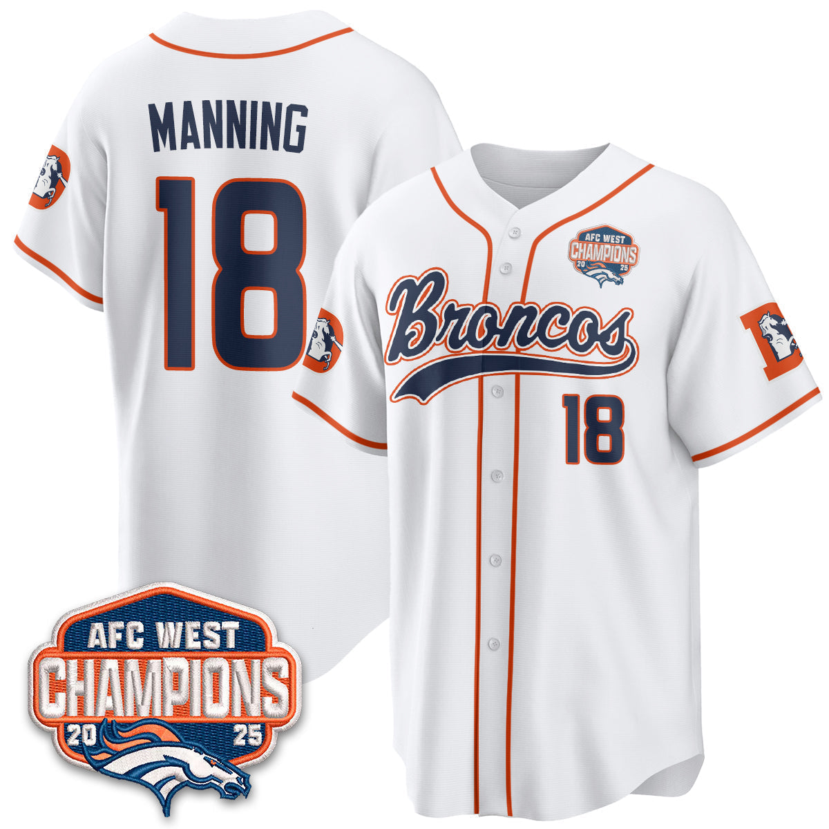 DEN AFC West Division Champions Vapor Limited Baseball Jersey - All Stitched-DTD