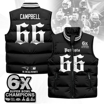 NE 6-Time Champions Gothic Unisex Puffer Vest-DTD
