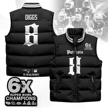 NE 6-Time Champions Gothic Unisex Puffer Vest-DTD