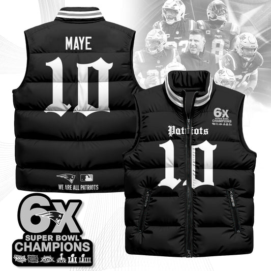 NE 6-Time Champions Gothic Unisex Puffer Vest-DTD