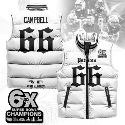 NE 6-Time Champions Gothic Unisex Puffer Vest-DTD