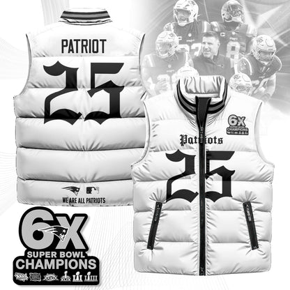 NE 6-Time Champions Gothic Unisex Puffer Vest-DTD