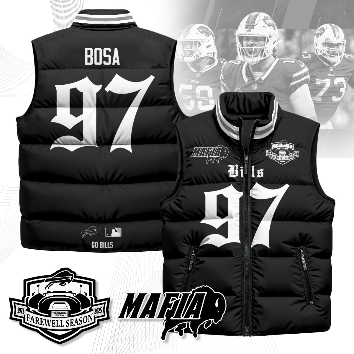 BUF Gothic Farewell Highmark Unisex Puffer Vest-DTD