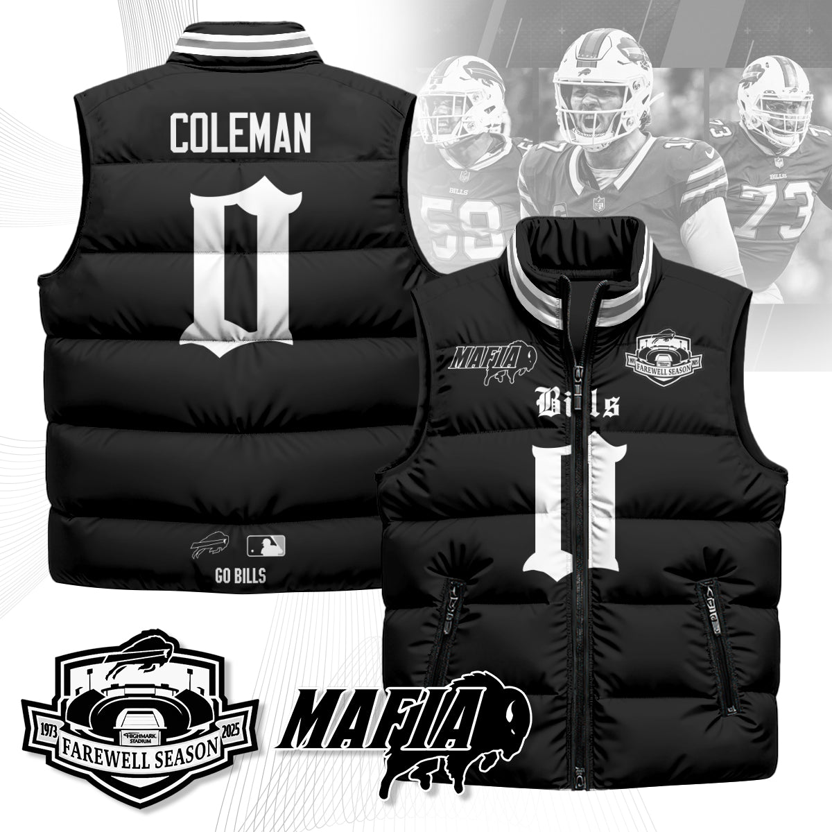 BUF Gothic Farewell Highmark Unisex Puffer Vest-DTD