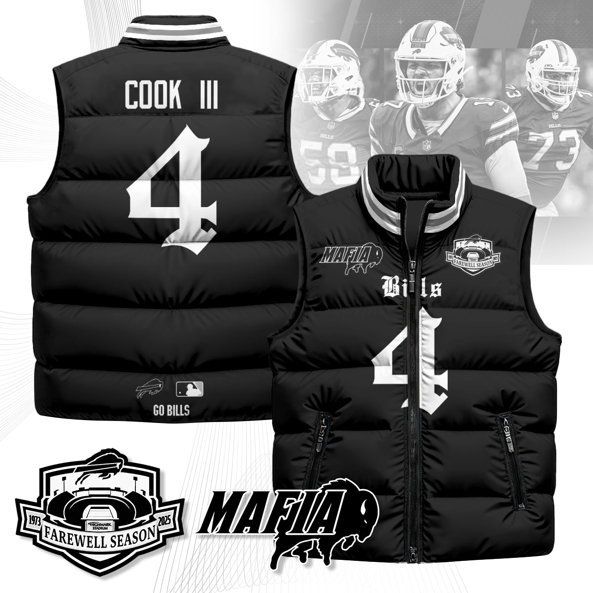 BUF Gothic Farewell Highmark Unisex Puffer Vest-DTD