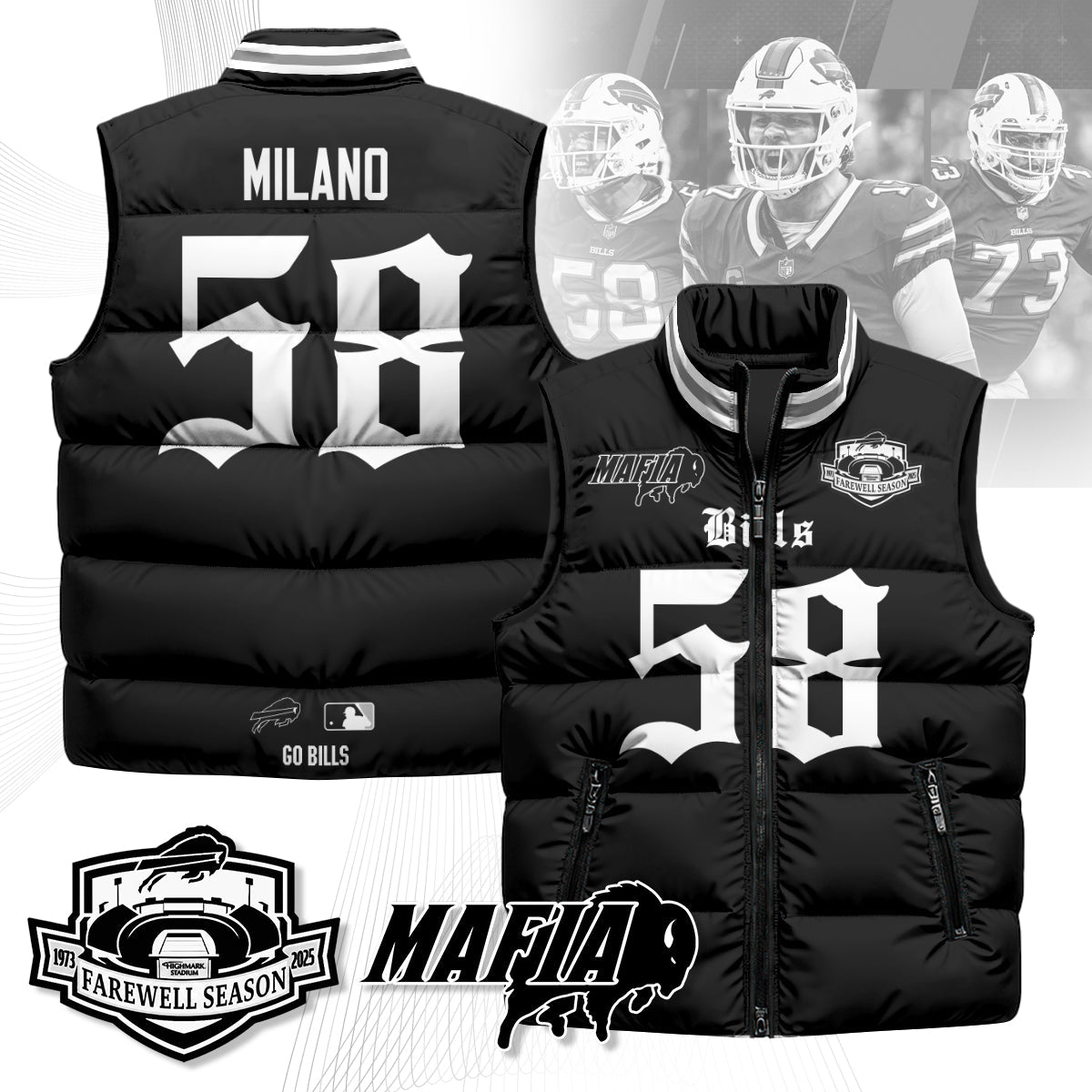 BUF Gothic Farewell Highmark Unisex Puffer Vest-DTD