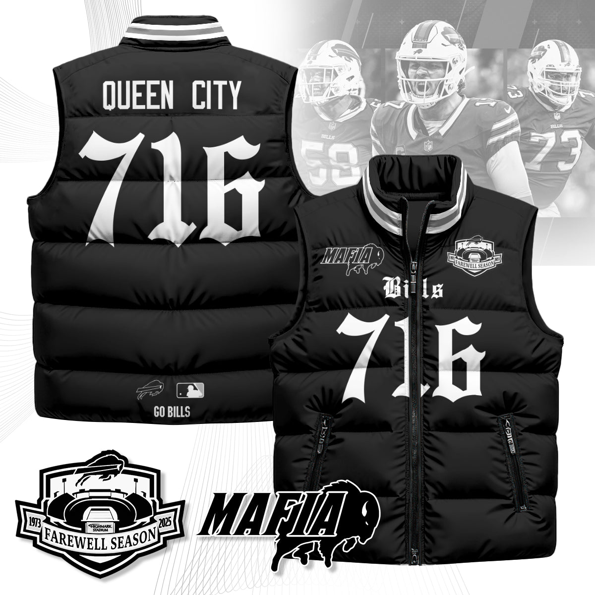 BUF Gothic Farewell Highmark Unisex Puffer Vest-DTD