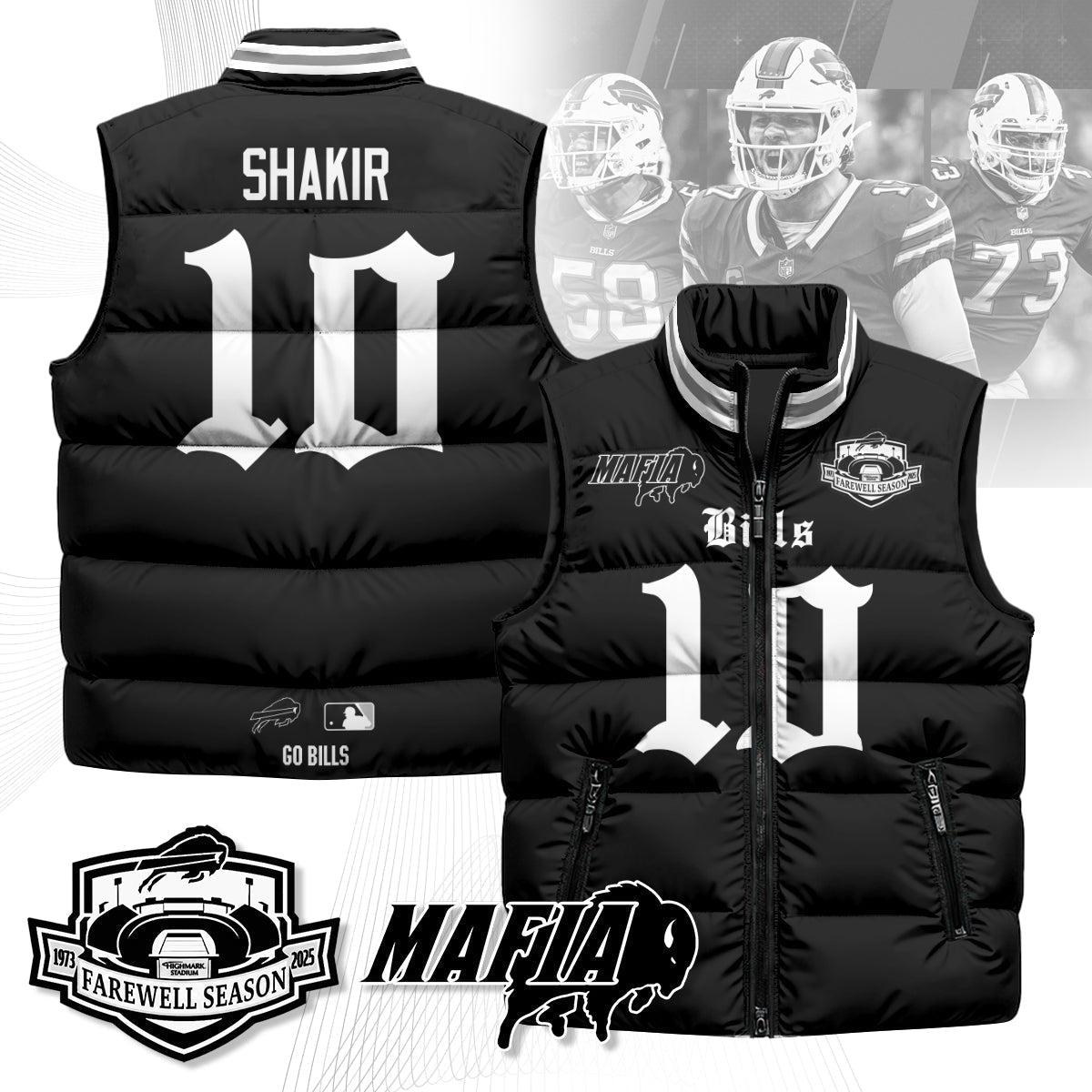BUF Gothic Farewell Highmark Unisex Puffer Vest-DTD
