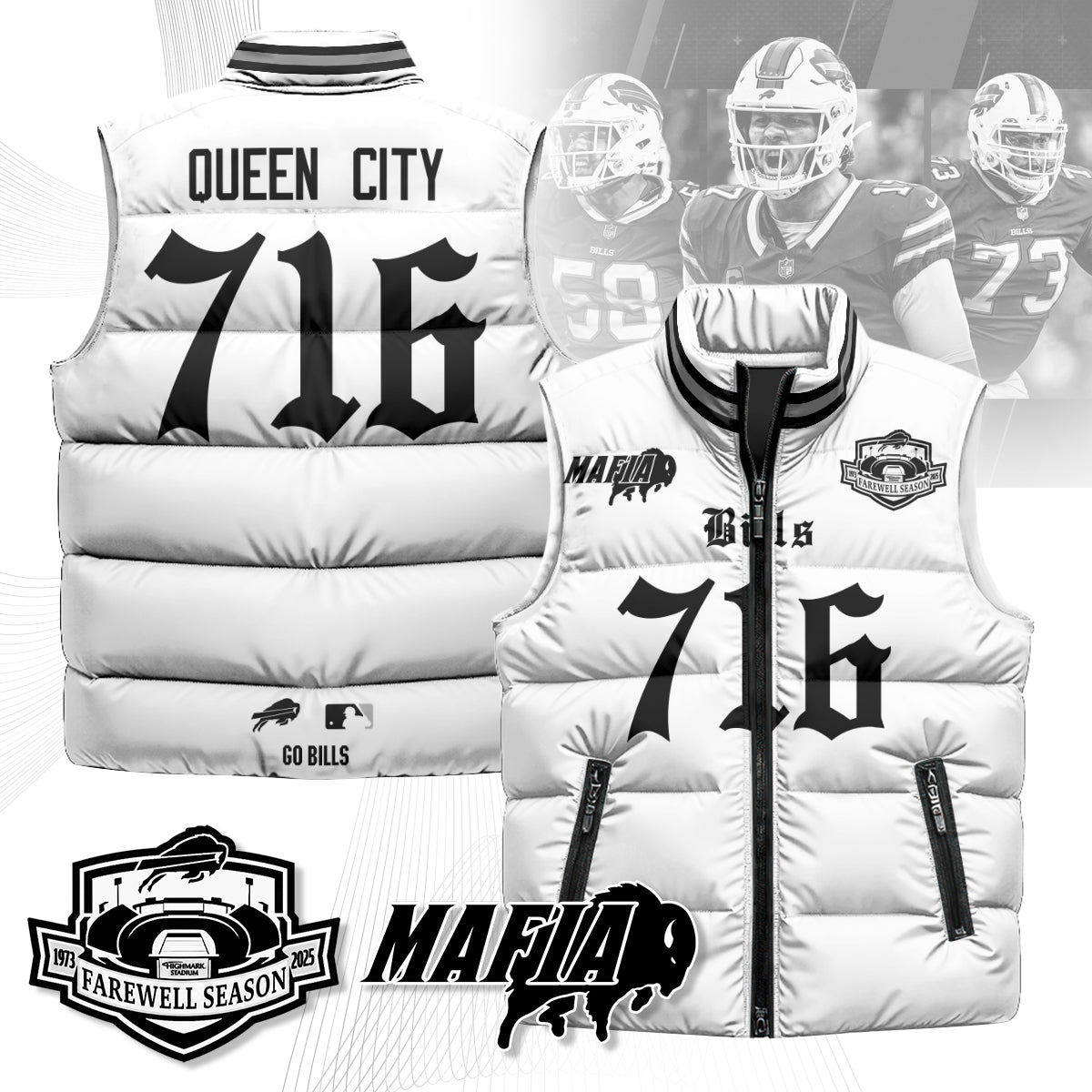 BUF Gothic Farewell Highmark Unisex Puffer Vest-DTD