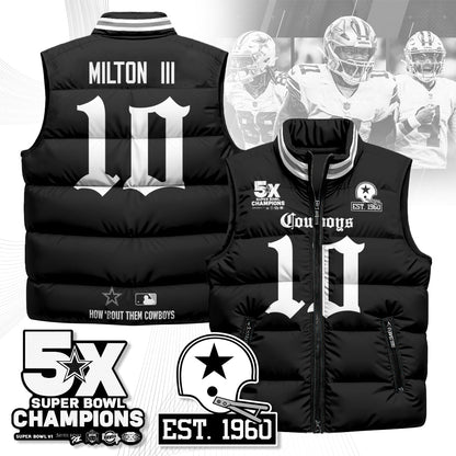 DAL Gothic 5-Time Champions Unisex Puffer Vest-DTD