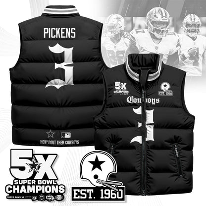 DAL Gothic 5-Time Champions Unisex Puffer Vest-DTD