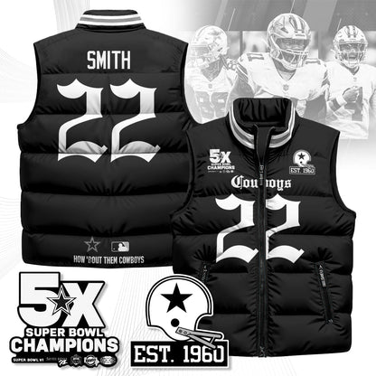 DAL Gothic 5-Time Champions Unisex Puffer Vest-DTD