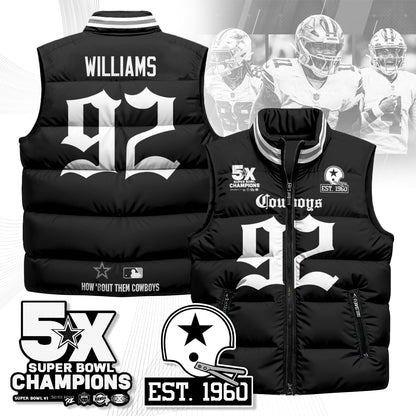 DAL Gothic 5-Time Champions Unisex Puffer Vest-DTD