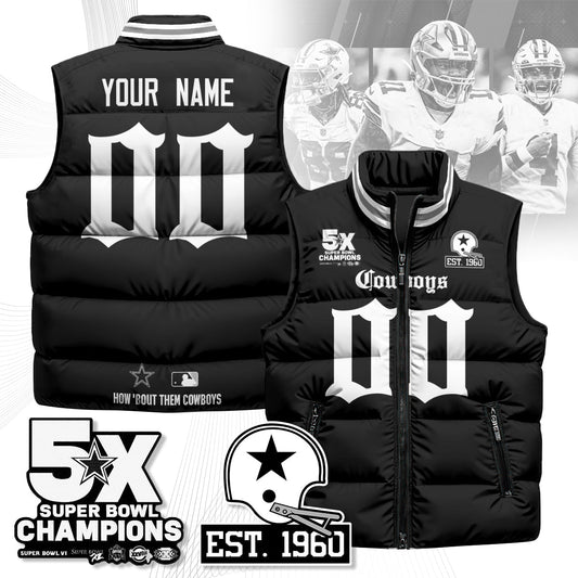 Custom DAL Gothic 5-Time Champions Unisex Puffer Vest-DTD