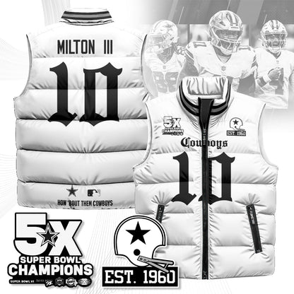 DAL Gothic 5-Time Champions Unisex Puffer Vest-DTD
