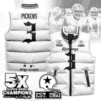 DAL Gothic 5-Time Champions Unisex Puffer Vest-DTD