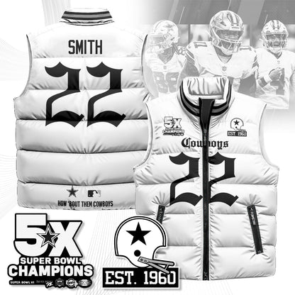 DAL Gothic 5-Time Champions Unisex Puffer Vest-DTD