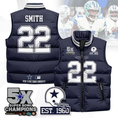 DAL 5-Time Champions Unisex Puffer Vest-DTD