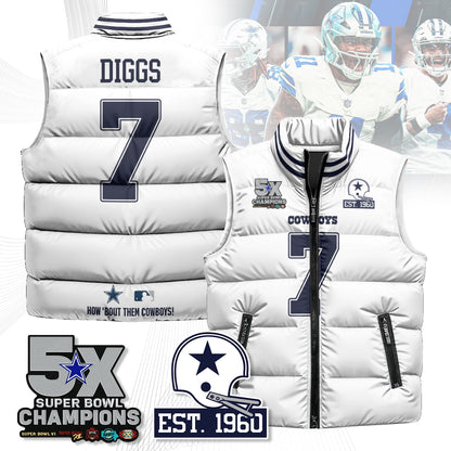 DAL 5-Time Champions Unisex Puffer Vest-DTD