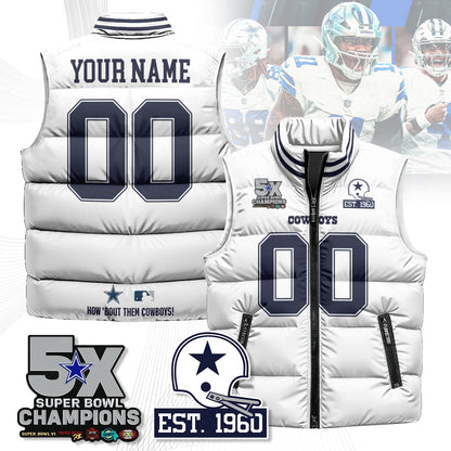 DAL 5-Time Champions Unisex Puffer Vest-DTD