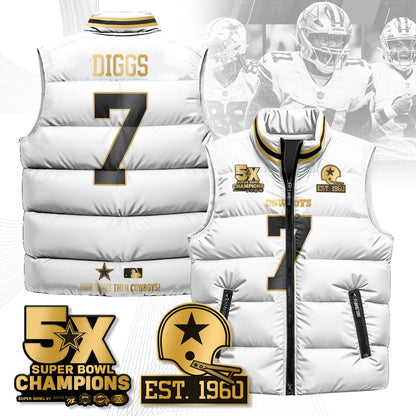 DAL 5-Time Champions Gold Unisex Puffer Vest-DTD