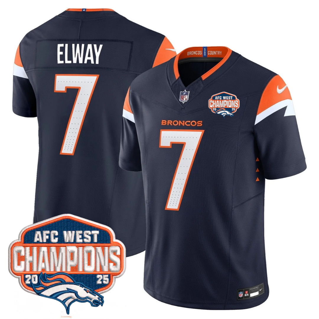 DEN AFC West Champions Patch Vapor Limited Jersey V2 - All Stitched-DTD