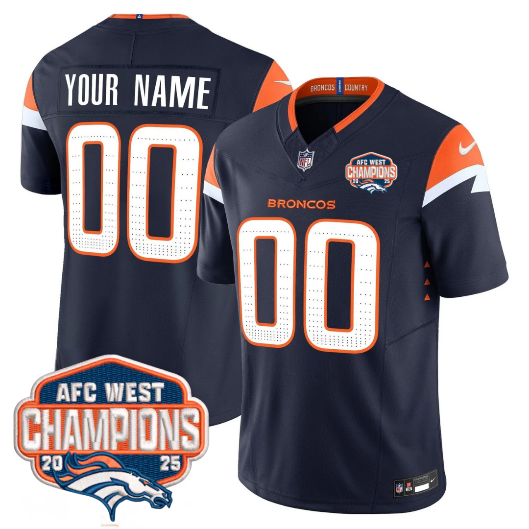 DEN AFC West Champions Patch Vapor Limited Jersey V2 - All Stitched-DTD