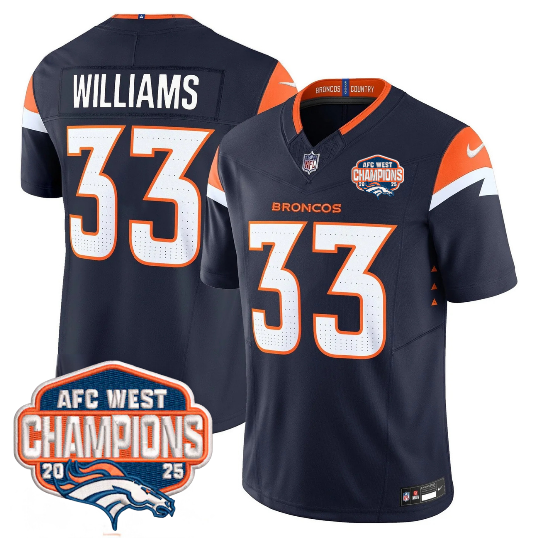 DEN AFC West Champions Patch Vapor Limited Jersey V2 - All Stitched-DTD