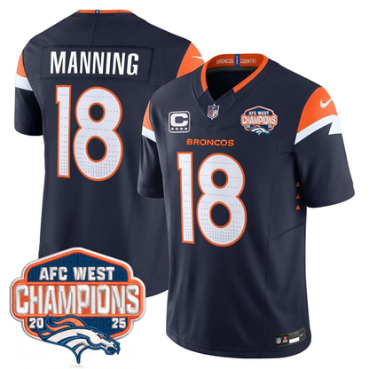 DEN AFC West Champions Patch Vapor Limited Jersey V2 - All Stitched-DTD