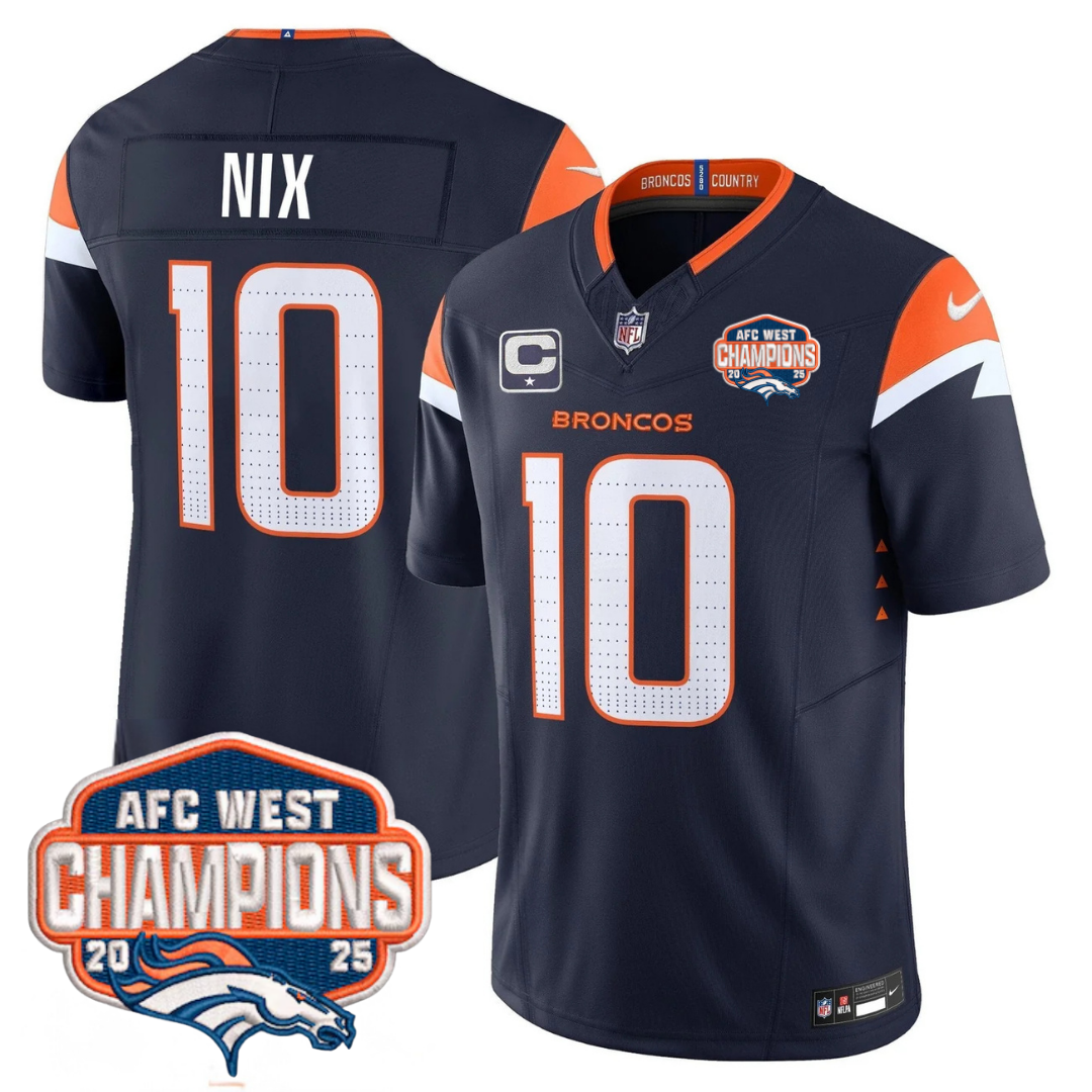 DEN AFC West Champions Patch Vapor Limited Jersey V2 - All Stitched-DTD