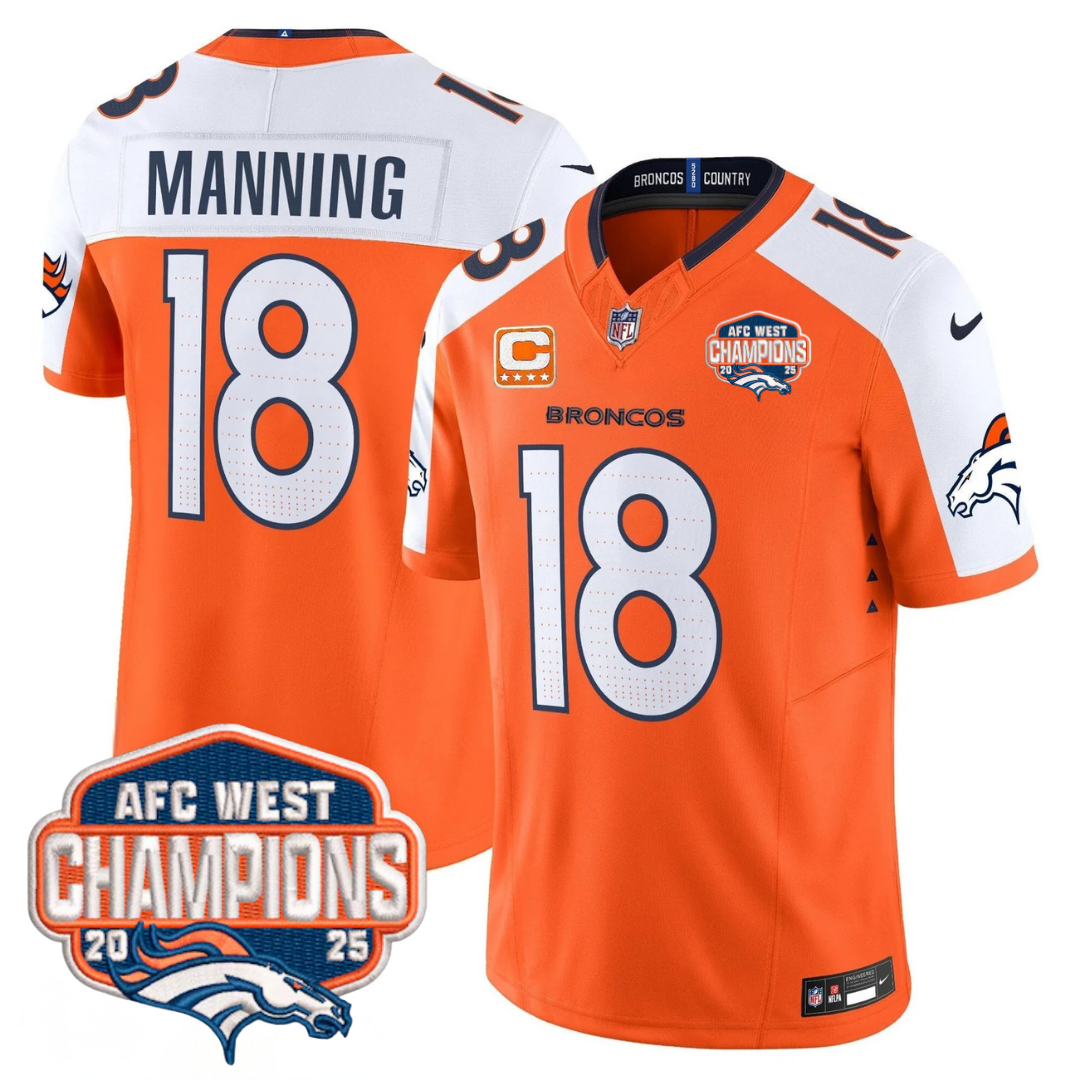 DEN AFC West Champions Patch Vapor Limited Jersey V2 - All Stitched-DTD