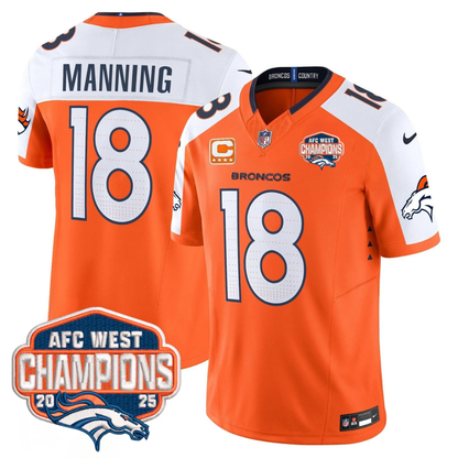 DEN AFC West Champions Patch Vapor Limited Jersey V2 - All Stitched-DTD