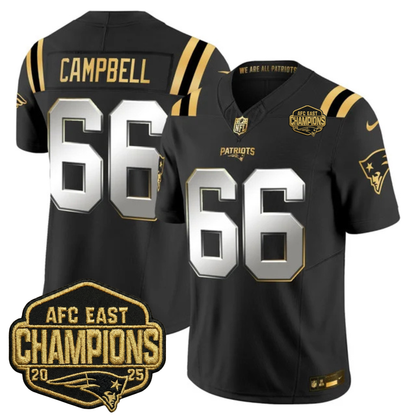 NE 2025 AFC East Champions Gold Vapor Limited Jersey - All Stitched-DTD